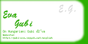 eva gubi business card